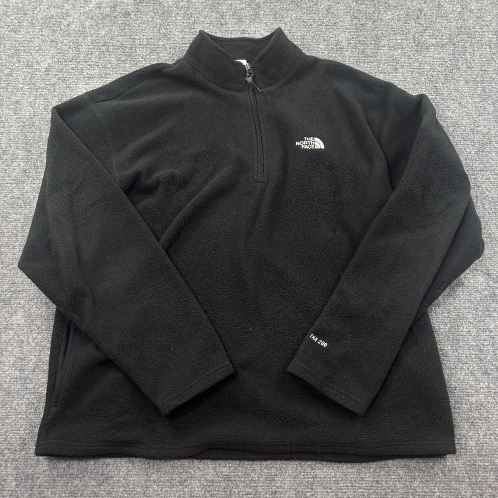 The North Face TKA 200 Fleece Pullover Large Black 1/4 Zip‎ Mens